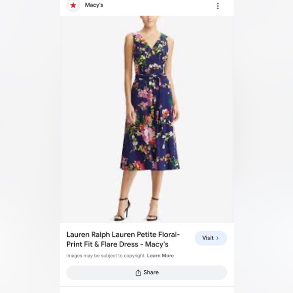 Excellent condition- Lauren Ralph Lauren Floral Fit and Flare Dress- Size 12 - Picture 7 of 9